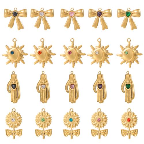 Titanium Steel Pendants, plated, DIY & different styles for choice & with rhinestone, Sold By PC