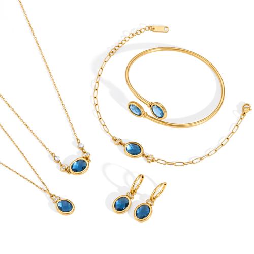 Acier inoxydable 304 parure de bijoux, styles différents pour le choix & pour femme & avec strass, Vendu par PC