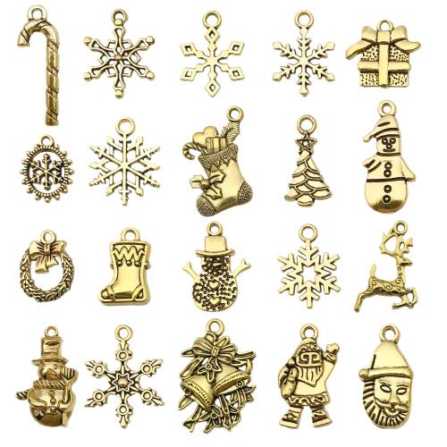Zinklegierung Weihnachten Anhänger, antike Goldfarbe plattiert, Weihnachts-Design & DIY & verschiedene Stile für Wahl, verkauft von PC