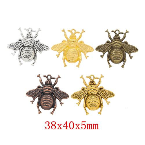 Colgantes Animales de Aleación de Zinc, Abeja, chapado, Bricolaje, más colores para la opción, 40x38x5mm, Vendido por UD