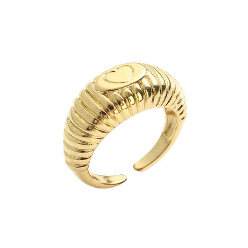 Messing Manschette Fingerring, vergoldet, Modeschmuck & für Frau, 24.50x10.30mm, Innendurchmesser:ca. 17.5mm, verkauft von PC