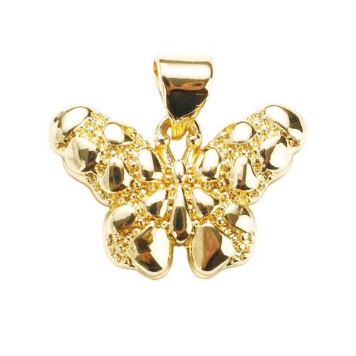 Messing Schmuck Anhänger, Schmetterling, vergoldet, DIY, 13x20x3mm, Bohrung:ca. 7x5mm, verkauft von PC