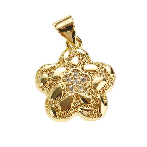 Cubique Pendentif en laiton zircon pavent, étoile, Plaqué d'or, DIY & pavé de micro zircon, 16x16x3mm, Trou:Environ 7x5mm, Vendu par PC