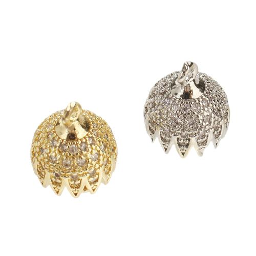 Cubic Zirconia Micro Pave Brass Pendants, plated, DIY & micro pave cubic zirconia, more colors for choice, 13x10x10mm, Hole:Approx 1mm, Sold By PC