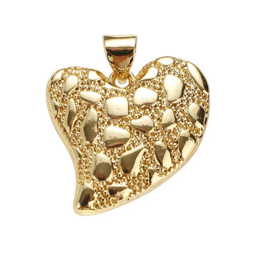 Brass Heart Pendants, real gold plated, DIY, 20x20x3mm, Hole:Approx 7x5mm, Sold By PC