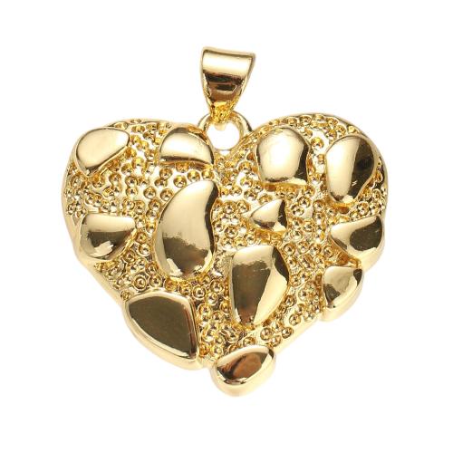 Brass Heart Pendants, real gold plated, DIY, 23x25x5mm, Hole:Approx 7x5mm, Sold By PC