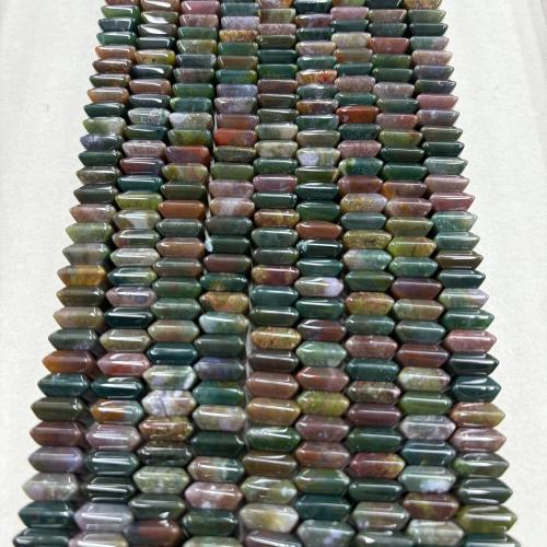 Perle agate indienne naturelle , Motif géométrique, DIY & lisse, plus de couleurs à choisir, Vendu par Environ 38 cm brin