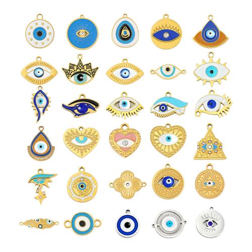 Evil Eye Anhänger, 304 Edelstahl, blöser Blick, plattiert, DIY & verschiedene Stile für Wahl & Emaille, verkauft von PC