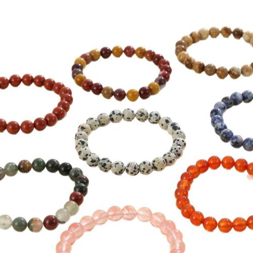 Edelstein Armband, rund, poliert, verschiedenen Materialien für die Wahl & unisex, 8mm, Länge:ca. 7 ZollInch, verkauft von PC