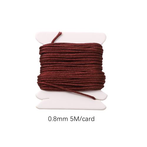 Nylon Jewelry Cords, DIY, more colors for choice, 0.80mm, Length:5 m, Sold By PC