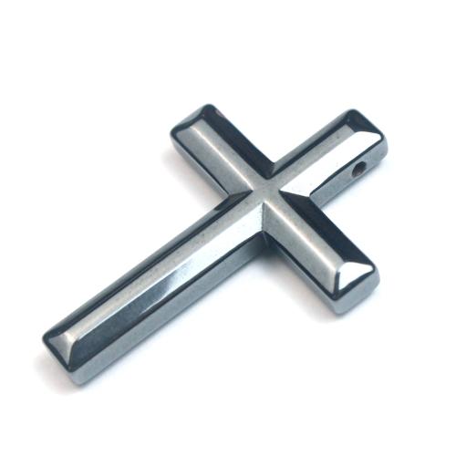 Perles hématites amagnétiques, hématite non magnétique, croix, DIY, 30x40x5.60mm, Trou:Environ 2mm, Vendu par brin