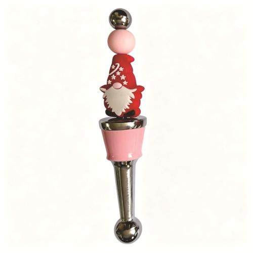 Alliage d'aluminium bouchon de bouteille, avec silicone & plastique PVC, Conception de Noël, plus de couleurs à choisir, 114x29mm, Vendu par PC