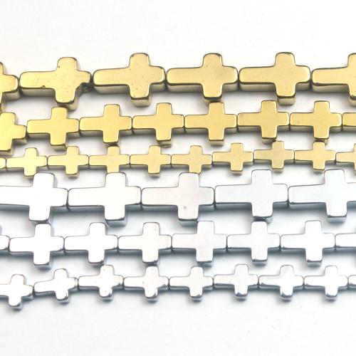 Perles hématites amagnétiques, hématite non magnétique, croix, Placage, DIY & normes différentes pour le choix, plus de couleurs à choisir, Vendu par brin
