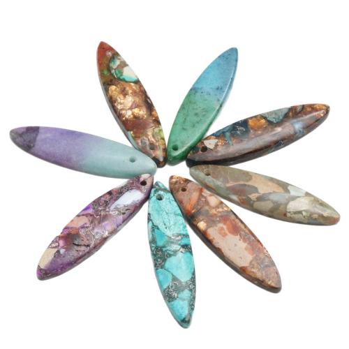 Colgantes Jasper Imperial, Jaspe Impresión, Ojo de Caballo, pulido, Bricolaje, más colores para la opción, 40x10x5mm, Vendido por UD