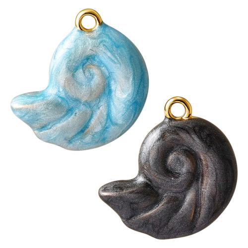 Stainless Steel Animal Pendants, 316 Stainless Steel, Conch, gold color plated, DIY & enamel, more colors for choice, 7x17mm, Sold By PC