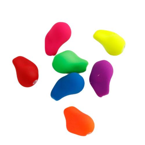 Perles acryliques dépolies, Acrylique, vernis au four, DIY & fluorescent & mat & givré, plus de couleurs à choisir, 15x22x12mm, 500sol/lot, Vendu par lot