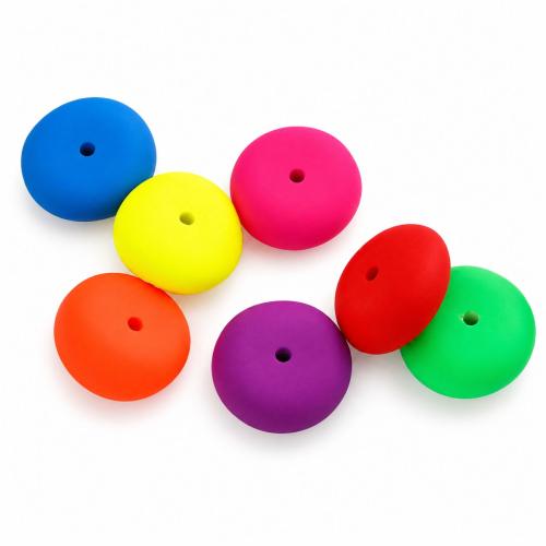 Perles acryliques dépolies, Acrylique, Plat rond, vernis au four, DIY & fluorescent & mat & givré, plus de couleurs à choisir, 24x24x10mm, 500sol/lot, Vendu par lot