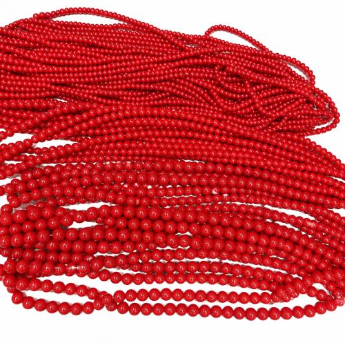 Glass Jewelry Beads, Round, DIY & different size for choice, red, Sold Per Approx 38 cm Strand