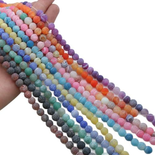 Natural Effloresce Agate Beads, Round, DIY & different size for choice, more colors for choice, Sold Per Approx 38 cm Strand