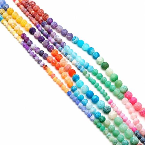 Natural Effloresce Agate Beads, Round, DIY & different size for choice, multi-colored, Sold Per Approx 38 cm Strand