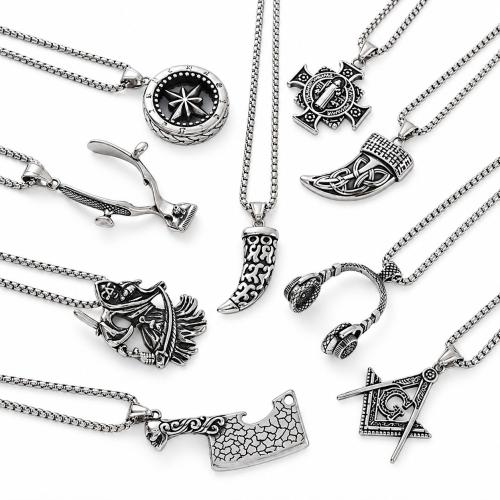 Stainless Steel Pendants, 304 Stainless Steel, vintage & DIY & different styles for choice, original color, 22x34mm, Sold By PC