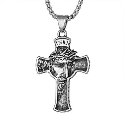 Pendentifs en titane, Acier titane, croix, Vintage & DIY, couleur originale, 58x37mm, Vendu par PC