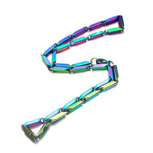 Stainless Steel Bar Chain, 304 Stainless Steel, plated, different length for choice & DIY, more colors for choice, 3mm, Sold By PC
