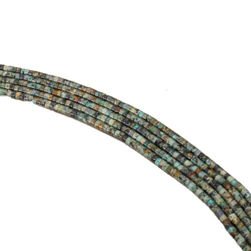 African Turquoise Beads, Flat Round, polished, DIY, 2x4mm, Sold Per Approx 38 cm Strand
