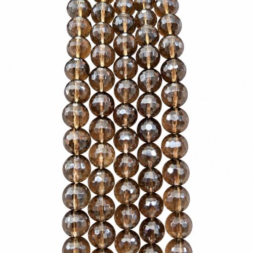 Perles naturelles Quartz fumé, Rond, DIY & normes différentes pour le choix & facettes, grade A, Vendu par Environ 38 cm brin