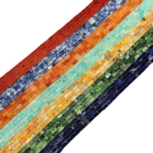 Gemstone Jewelry Beads, Rectangle, DIY & different materials for choice, 2x4mm, Approx 82PCs/Strand, Sold By Strand
