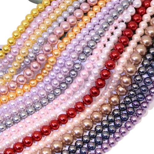South Sea Shell Beads, Round, plated, DIY & different size for choice, more colors for choice, Sold By Strand