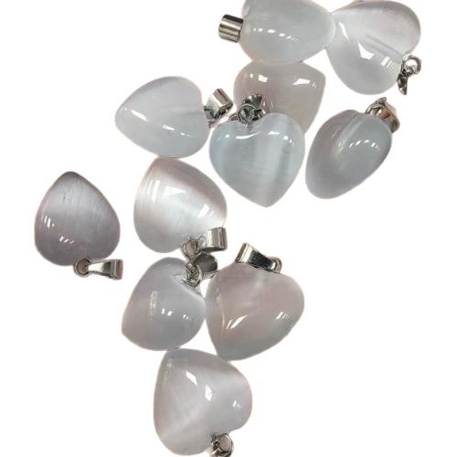 Gemstone Jewelry Pendants, with Tibetan Style, Heart, DIY & different materials for choice, 15x15x9mm, Sold By PC