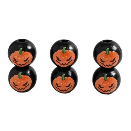Halloween Bijoux Perle, bois, Rond, impression, Halloween Design & DIY, plus de couleurs à choisir, 16mm, Vendu par PC