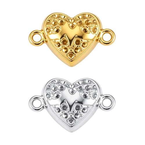 Stainless Steel Magnetic Clasps, 316L Stainless Steel, Heart, Vacuum Ion Plating, DIY, more colors for choice, 14.20x8.80x5.80mm, Sold By PC