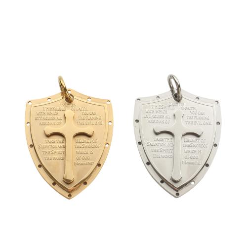 Pendentifs en acier inoxydable de la Croix-, Acier inoxydable 304, Placage, avec crosse modèle & DIY, plus de couleurs à choisir, 39.70x30.70x3.70mm, Vendu par PC
