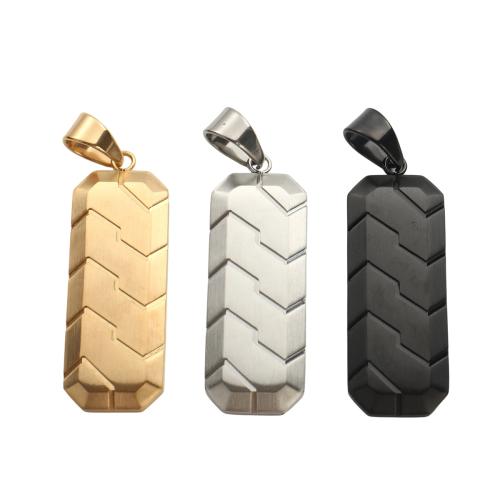 Stainless Steel Tag Charm, 304 Stainless Steel, Rectangle, plated, DIY, more colors for choice, 53.40x19.10x4.30mm, Sold By PC