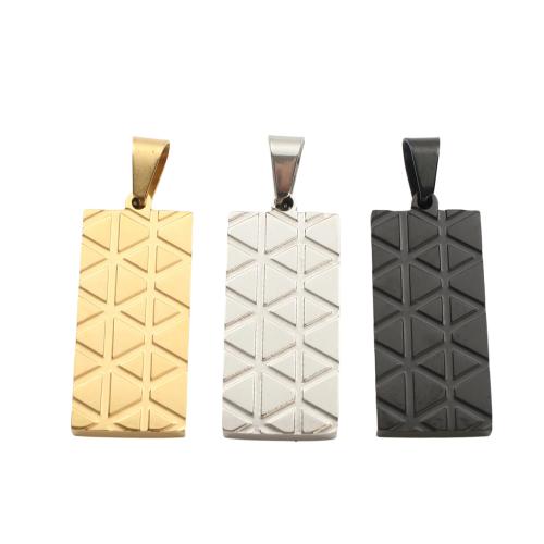 Stainless Steel Tag Charm, 304 Stainless Steel, Rectangle, plated, DIY, more colors for choice, 34.20x15x3.40mm, Sold By PC