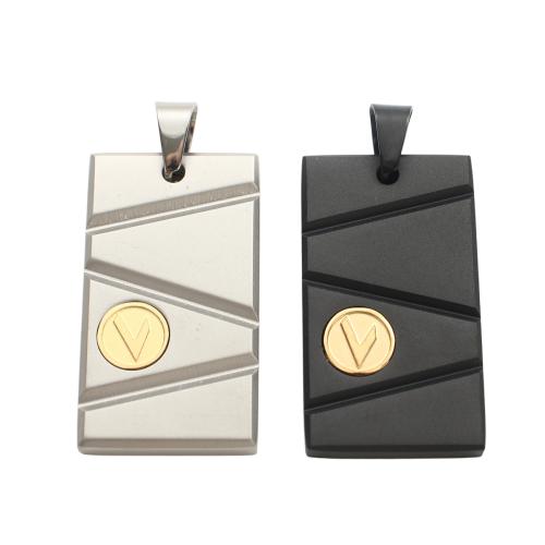 Stainless Steel Tag Charm, 304 Stainless Steel, plated, DIY, more colors for choice, 35.60x19.90x3.90mm, Sold By PC