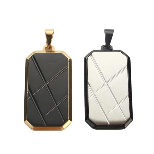accessoire d'étiquette en inox , Acier inoxydable 304, Motif géométrique, Placage, DIY, plus de couleurs à choisir, 44.80x23.90x3.90mm, Vendu par PC
