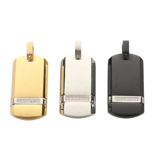 accessoire d'étiquette en inox , Acier inoxydable 304, Placage, DIY & avec strass, plus de couleurs à choisir, 35.70x19.60x3.70mm, Vendu par PC