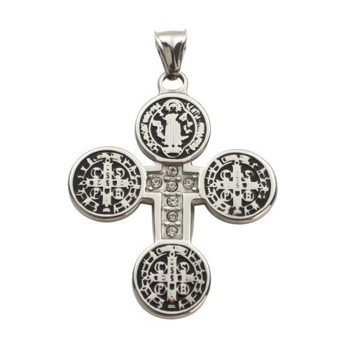 Stainless Steel Cross Pendants, 304 Stainless Steel, DIY & enamel, original color, 50.60x40.70x2.50mm, Sold By PC