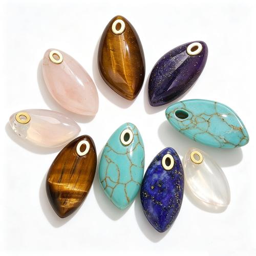 Colgantes de Gemas, Piedras preciosas, con metal, Ojo, Bricolaje & diferentes materiales para la opción, 12x25mm, Vendido por UD