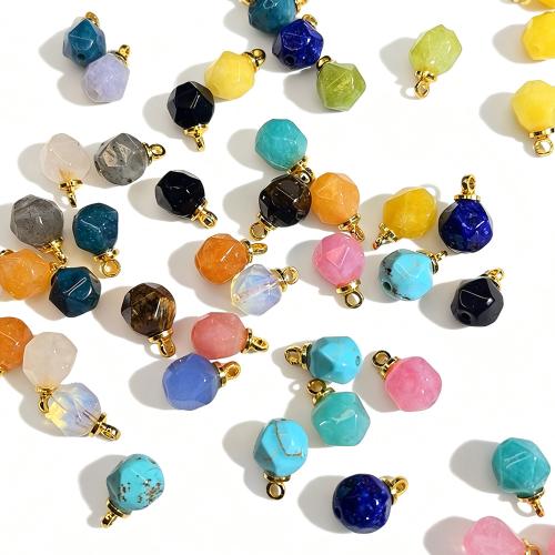 Colgantes de Gemas, Piedras preciosas, con acero inoxidable 304, Bricolaje & diferentes materiales para la opción & facetas, 8mm, 5PCs/Bolsa, Vendido por Bolsa