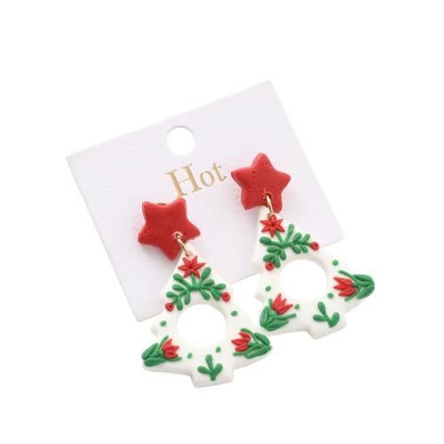 Polymer Clay Drop Earring, for woman & hollow, 44x27x3.50mm, Sold By Pair