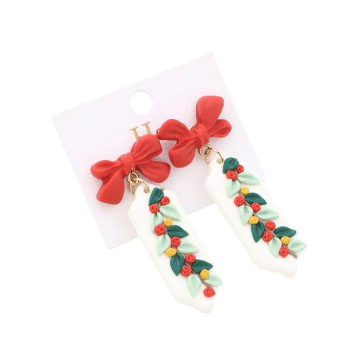 Polymer Clay Drop Earring, fashion jewelry & for woman, 52x22x4.50mm, Sold By Pair