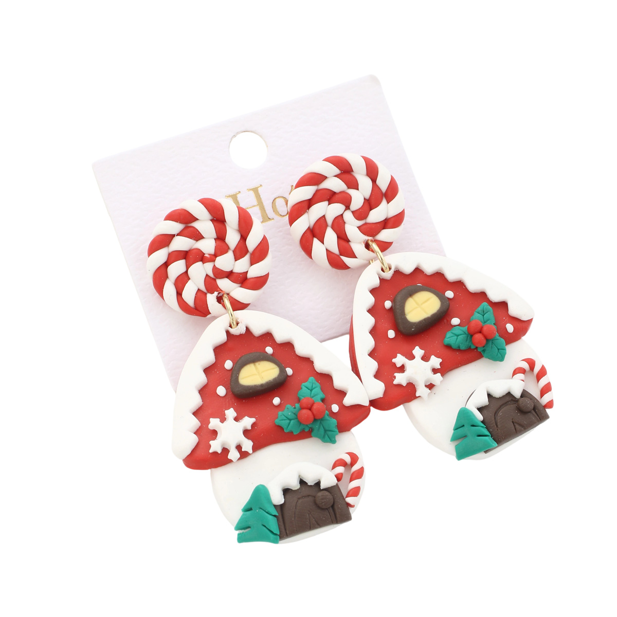Polymer Clay Drop Earring, House, fashion jewelry & for woman, 56x31x5.50mm, Sold By Pair
