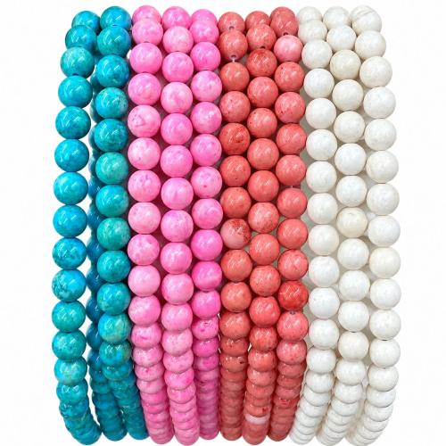Gemstone Jewelry Beads, Dyed Marble, Round, polished, DIY & different size for choice, more colors for choice, Sold Per Approx 38 cm Strand