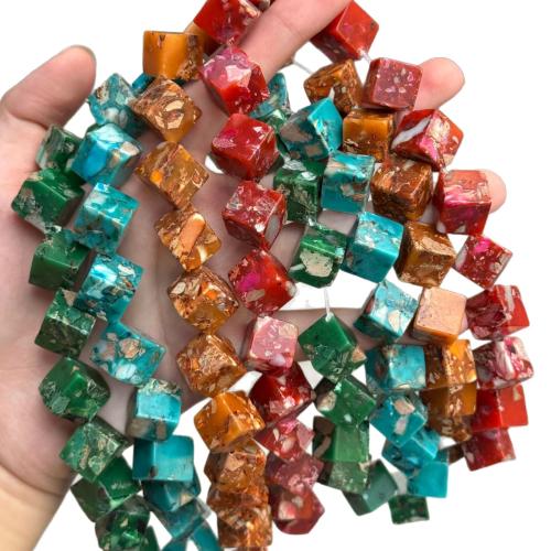 Gemstone Jewelry Beads, Impression Jasper, Square, DIY, more colors for choice, 16mm, Approx 11PCs/Strand, Sold By Strand