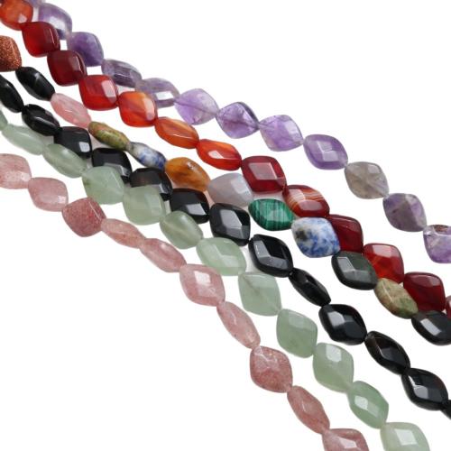 Gemstone Jewelry Beads, Rhombus, DIY & different materials for choice & faceted, 10x12mm, Approx 14PCs/Strand, Sold By Strand