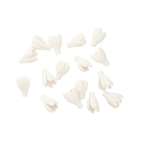 Perles en argile polymère, argile de polymère, fleur, DIY, blanc, 29x19x19mm, Trou:Environ 2mm, Vendu par PC